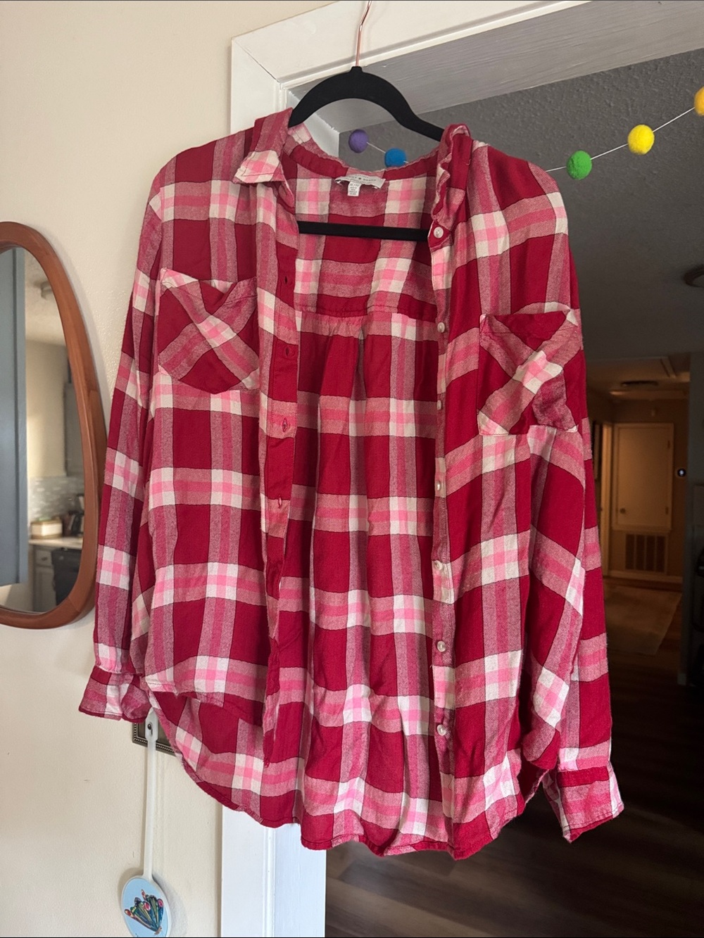 Lucky Brand Red Plaid Button-Down Shirt XL